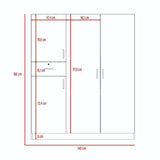 Closet Antartic Wengue 140 cm con Cuatro Puertas y Un Cajón - Closets | Bylmo
