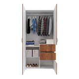 Closet Aquiles Caramelo 100x198cm con 2 Cajones con 2 Entrepaños - Closets | Bylmo
