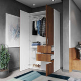 Closet Aquiles Caramelo 100x198cm con 2 Cajones con 2 Entrepaños - Closets | Bylmo