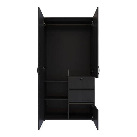 Closet Aquiles Wengue 100x198cm con 2 Cajones con 2 Entrepaños - Closets | Bylmo