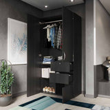 Closet Aquiles Wengue 100x198cm con 2 Cajones con 2 Entrepaños - Closets | Bylmo