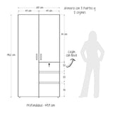 Closet Aquiles Wengue 100x198cm con 2 Cajones con 2 Entrepaños - Closets | Bylmo