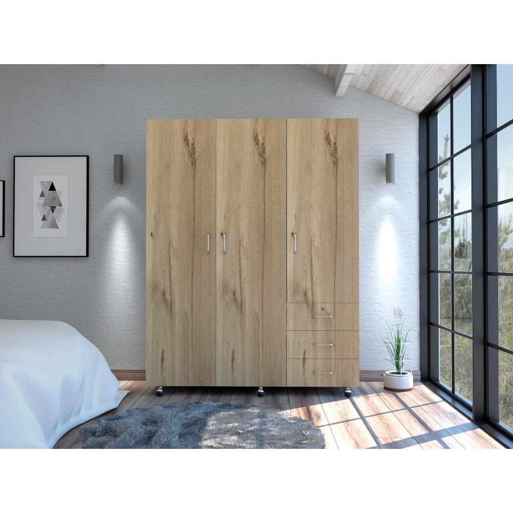 Closet Arizona Duna y Blanco 140x183cm con 3 Cajones con 3 Entrepaños - Closets | Bylmo
