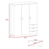 Closet Arizona Duna y Blanco 140x183cm con 3 Cajones con 3 Entrepaños - Closets | Bylmo