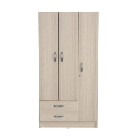 Closet Armario AM20223 Arena y Blanco 92 cm con Dos Puertas y Dos Cajones - Closets | Bylmo
