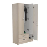 Closet Armario AM20223 Arena y Blanco 92 cm con Dos Puertas y Dos Cajones - Closets | Bylmo