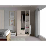 Closet Armario AM20223 Arena y Blanco 92 cm con Dos Puertas y Dos Cajones - Closets | Bylmo