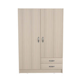 Closet Armario AM21423 Arena y Blanco 124 cm con Dos Puertas y Dos Cajones - Closets | Bylmo