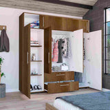 Closet Armario Luque Caramelo 200 cm con Cajones, Puerta y Colgadero - Closets | Bylmo