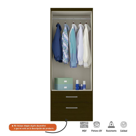 Closet Samsun Chocolate 60 cm con Dos Puertas y Dos Cajones - Closets | Bylmo