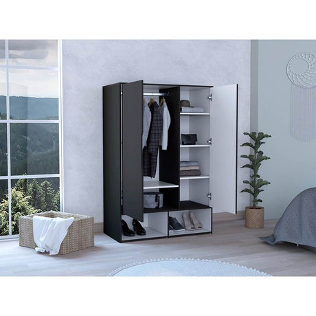 Closet Armario Wengue 100 cm con Zapatero y Percheros - Closets | Bylmo