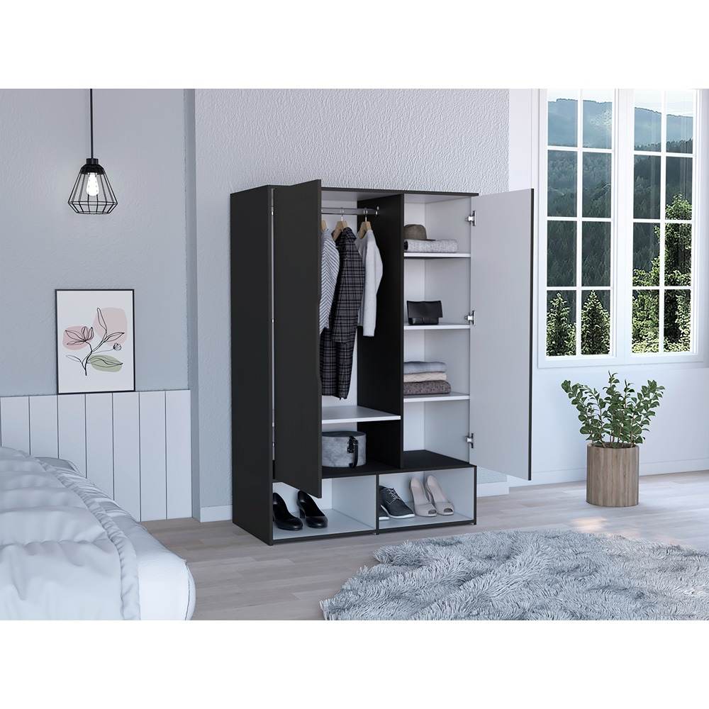 Closet Armario Wengue 100 cm con Zapatero y Percheros - Closets | Bylmo