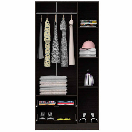 Closet Aural Wengue 90 cm con Entrepaños y Colgadero - Closets | Bylmo