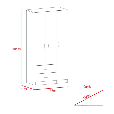 Closet Aural Wengue 90 cm con Entrepaños y Colgadero - Closets | Bylmo