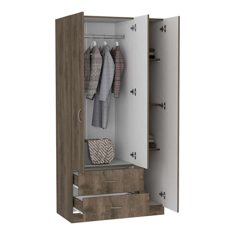Closet Austral Bellota 90x180cm con 2 Cajones con 3 Entrepaños - Closets | Bylmo