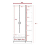 Closet Austral Bellota 90 cm con Tres Puertas y Dos Cajones