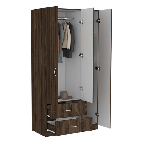 Closet Austral Coñac 90x180cm con 2 Cajones con 3 Entrepaños - Closets | Bylmo