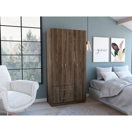 Closet Austral Coñac 90x180cm con 2 Cajones con 3 Entrepaños - Closets | Bylmo