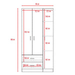 Closet Austral Coñac 90 cm con Tres Puertas y Dos Cajones