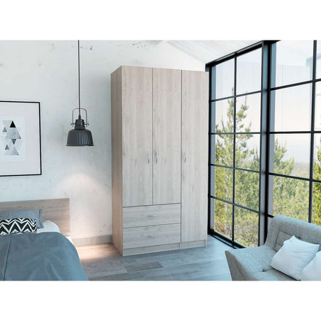 Closet Austral Ceniza 90x180cm con 2 Cajones con 3 Entrepaños - Closets | Bylmo