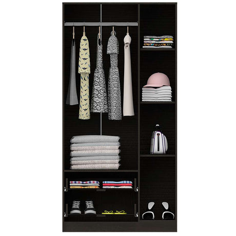 Closet Austral Wengue 90x180cm con 2 Cajones con 3 Entrepaños - Closets | Bylmo