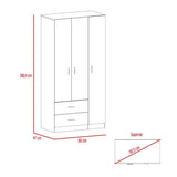 Closet Austral Duna 90x180cm con 2 Cajones con 3 Entrepaños - Closets | Bylmo