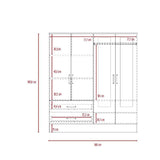 Closet Balton Carbón 160 cm con Espejos, Cuatro Puertas y Dos Cajones - Closets | Bylmo