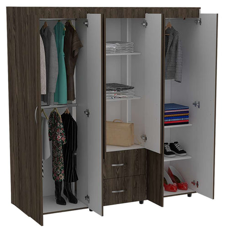 Closet Bariloche Milan 170x180cm con 2 Cajones con 5 Entrepaños - Closets | Bylmo