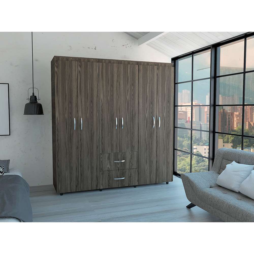 Closet Bariloche Milan 170x180cm con 2 Cajones con 5 Entrepaños - Closets | Bylmo
