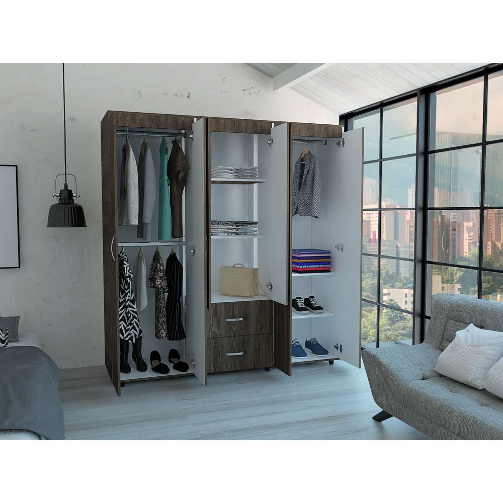 Closet Bariloche Milan 170x180cm con 2 Cajones con 5 Entrepaños - Closets | Bylmo