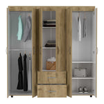 Closet Bariloche Macadamia 170 cm con Seis Puertas y Dos Cajones