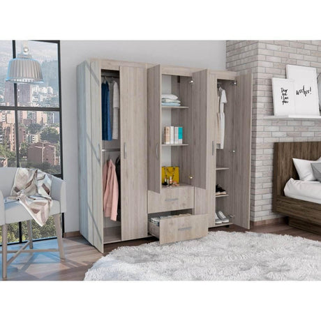 Closet Bariloche Ceniza 170 cm con Seis Puertas y Dos Cajones - Closets | Bylmo