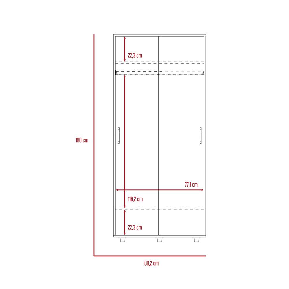 Closet Belfort Coñac 80 cm con Dos Puertas - Closets | Bylmo