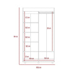 Closet Bennet Rovere 105 cm con Espejo y Dos Puertas - Closets | Bylmo