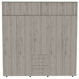 Closet Bigaf Gris Ceniza 200 cm con Siete Puertas y Tres Cajones - Closets | Bylmo