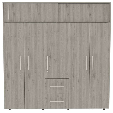 Closet Bigaf Gris Ceniza 200 cm con Siete Puertas y Tres Cajones - Closets | Bylmo