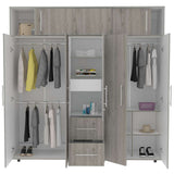 Closet Bigaf Gris Ceniza 200 cm con Siete Puertas y Tres Cajones - Closets | Bylmo