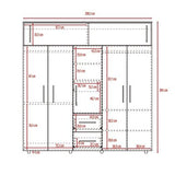 Closet Bigaf Gris Ceniza 200 cm con Siete Puertas y Tres Cajones - Closets | Bylmo