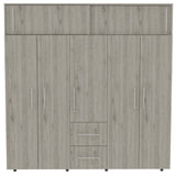 Closet Bigaf Plus Ceniza 200 cm con Siete Puertas y Tres Cajones - Closets | Bylmo