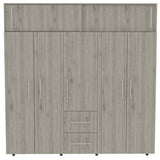 Closet Bigaf Plus Ceniza 200 cm con Siete Puertas y Tres Cajones - Closets | Bylmo