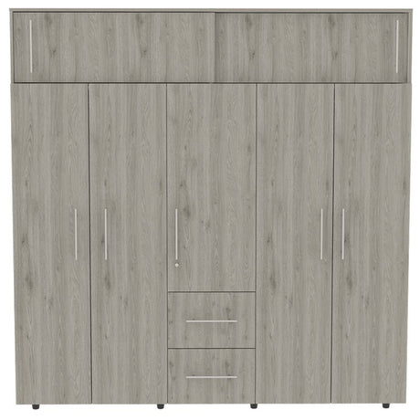 Closet Bigaf Plus Ceniza 200 cm con Siete Puertas y Tres Cajones - Closets | Bylmo