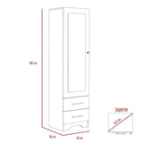 Closet Chic Duna 48 cm con Espejo, Una Puerta y Dos Cajones - Closets | Bylmo