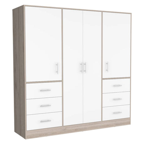 Closet Cooder Ceniza 180 cm con Cuatro Puertas y Seis Cajones - Closets | Bylmo