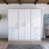 Closet Cooder Ceniza 180 cm con Cuatro Puertas y Seis Cajones
