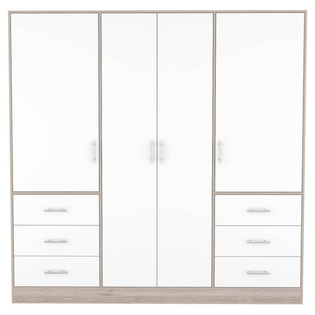Closet Cooder Ceniza 200 cm con Cuatro Puertas y Seis Cajones - Closets | Bylmo