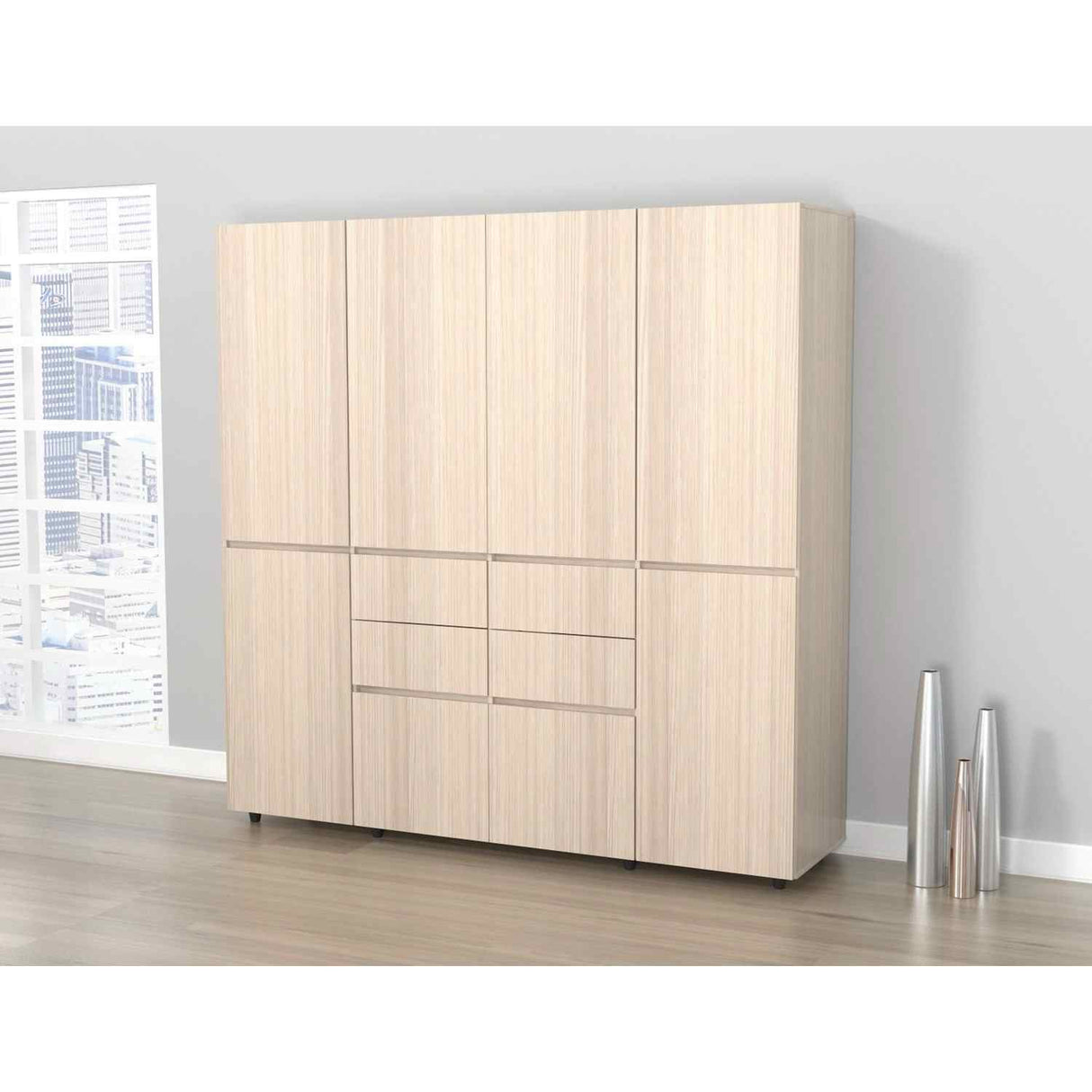 Closet D y B Arena 200 cm con Cajones, Puertas, Colgadero y Entrepaños - Closets | Bylmo