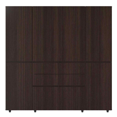 Closet D y B Wengue 200 cm con Cajones, Puertas, Colgadero y Entrepaños - Closets | Bylmo