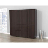 Closet D y B Wengue 200 cm con Cajones, Puertas, Colgadero y Entrepaños - Closets | Bylmo