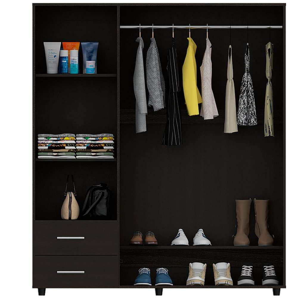 Closet Dassel Wengue 140.1x161.5cm con 2 Cajones con 3 Entrepaños - Closets | Bylmo