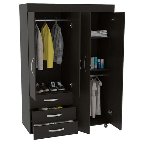 Closet Denver Wengue 119 cm con Cuatro Puertas y Dos Cajones - Closets | Bylmo